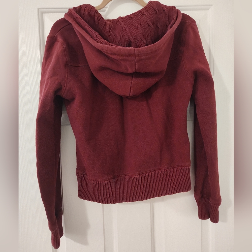 The Original Arizona Jean Company women's full zip hooded jacket, maroon, size M - Picture 2 of 4